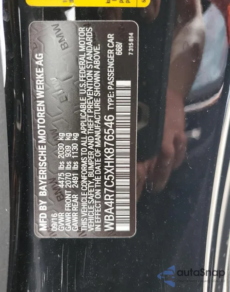 2017 BMW 430I из США, поврежденный, VIN WBA4R7C5XHK876546